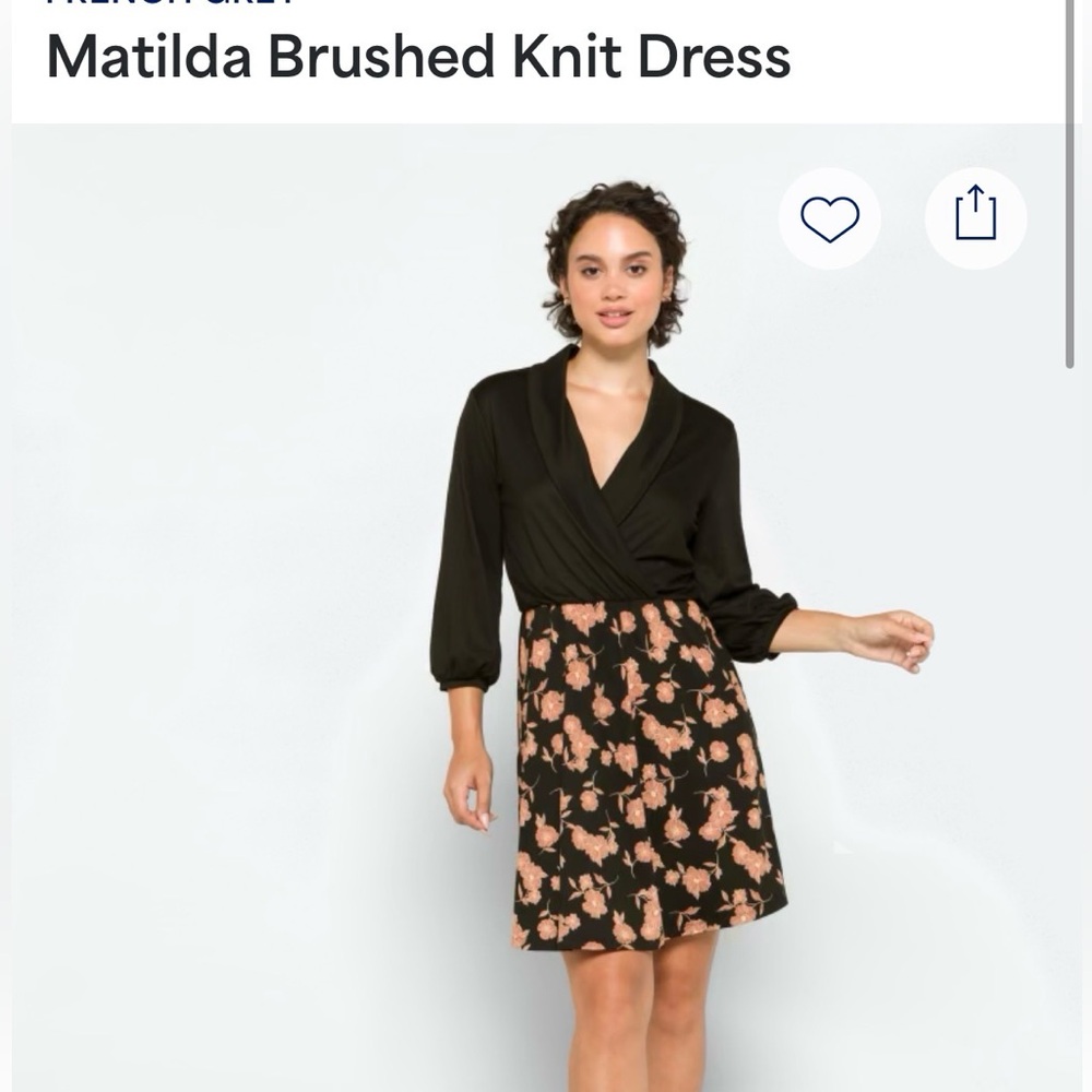 French Grey Black and Pink Floral dress